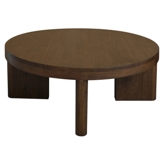 Apollo Solid Mindi Timber Round Coffee Table - Walnut