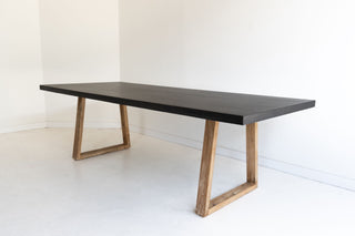 Savannah 2.4m Rectangular Dining Table - Black & Light Honey