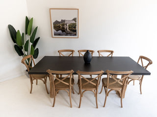 Savannah 2.4m Rectangular Dining Table - Black & Light Honey