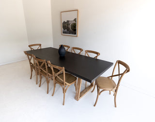 Savannah 2.4m Rectangular Dining Table - Black & Light Honey