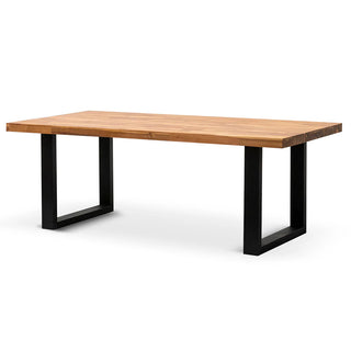 Outdoor Dining Table - Natural with Black Leg - 210cm