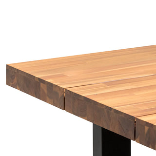 Outdoor Dining Table - Natural with Black Leg - 210cm