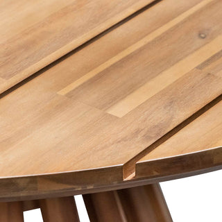 Round Outdoor Dining Table - Natural Light - 135cm