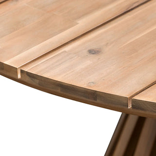 Round Outdoor Dining Table - Natural Light - 135cm