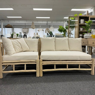 Attic Teak Timber Armless Sofa, 2 Seater