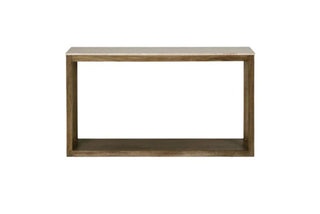 Devoli Timber Console Table with Travertine Top, 150cm