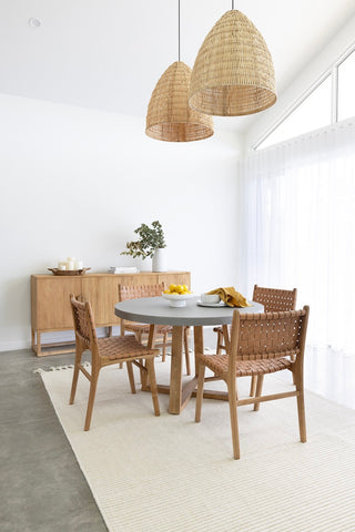 Nova 1.2m Round Dining Table - Grey & Light Honey