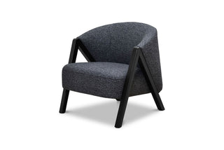 Fabric Armchair - Dark Grey Fleck - Black Oak