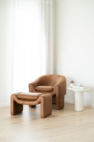 Nora Ottoman - Cognac Leather