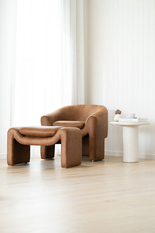 Nora Ottoman - Cognac Leather