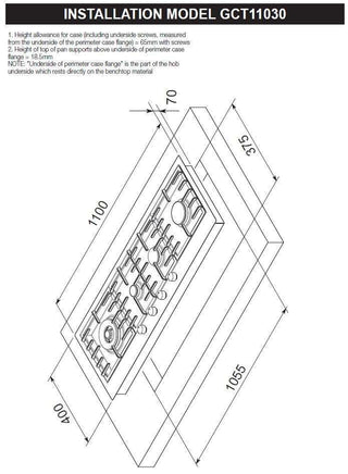 GAS COOKTOP 110CM