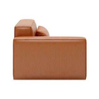 Mix Leatherette Left Arm Sofa - Cognac