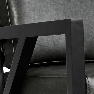 Truss Leatherette Armchair - Black