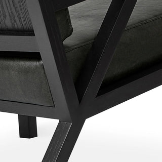 Truss Leatherette Armchair - Black