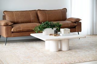 Veron Travertine Square Coffee Table - 100cm