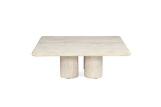 Veron Travertine Square Coffee Table - 100cm