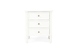 Bella Bedside Table - 3 Drawer - White