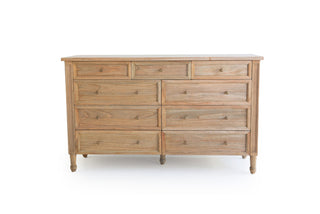 Bella Dresser - 9 Drawer - Weathered Oak