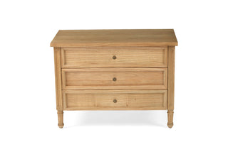 Bella Bedside Table/ Nightstand - 3 Drawer - Weathered Oak - 91cm