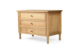 Bella Bedside Table/ Nightstand - 3 Drawer - Weathered Oak - 91cm