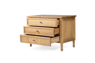 Bella Bedside Table/ Nightstand - 3 Drawer - Weathered Oak - 91cm