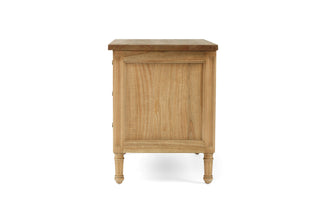 Bella Bedside Table/ Nightstand - 3 Drawer - Weathered Oak - 91cm