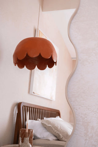 Scalloped Pendant Light - Clay - Large