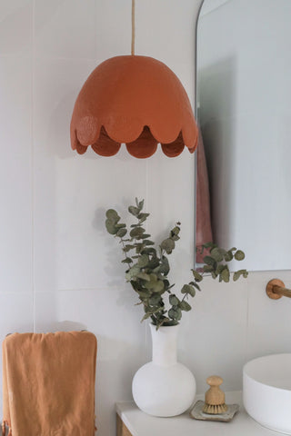 Scalloped Pendant Light - Clay - Tall Medium