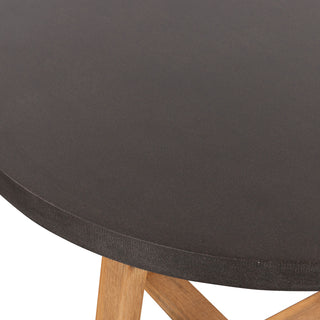 Nova 1.0m Round Dining Table - Black & Light Honey