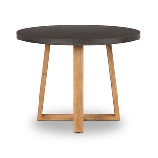 Nova 1.0m Round Dining Table - Black & Light Honey