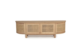 Portland Entertainment Unit - Four Door - Natural - Round End