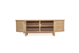 Portland Entertainment Unit - Four Door - Natural - Round End