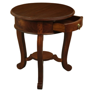 Round Cabriol Leg 1 Drawer Lamp Table