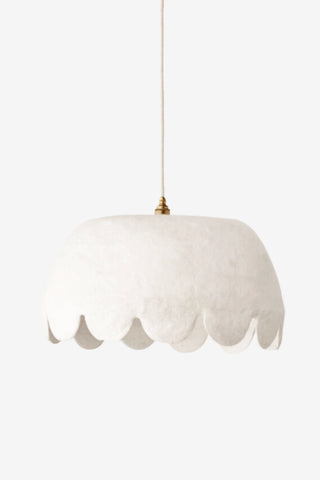 Scalloped Pendant Light - White - Large