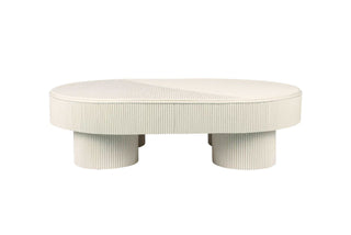 Letitia Rattan Oval Coffee Table, 130cm, Ecru - Preorder