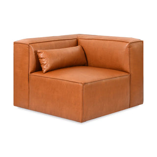 Mix Leatherette Sofa (Corner) - Cognac