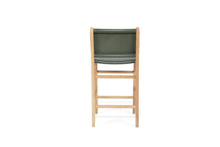 Nash Leather Counter Stool - Olive - Flat