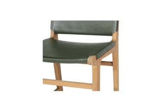 Nash Leather Counter Stool - Olive - Flat