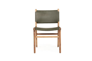 Nash Leather Side Chair - Olive