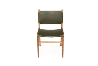 Nash Leather Side Chair - Olive