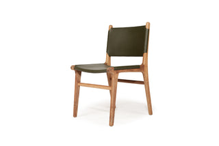 Nash Leather Side Chair - Olive