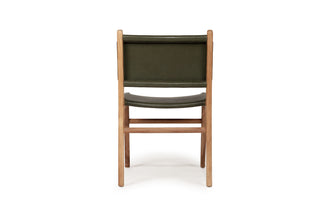 Nash Leather Side Chair - Olive