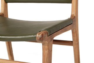 Nash Leather Side Chair - Olive