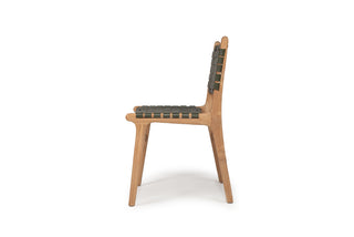 Nash Leather Side Chair - Woven - Olive