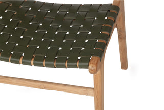 Nash Leather Side Chair - Woven - Olive