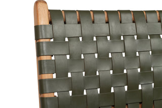 Nash Leather Side Chair - Woven - Olive