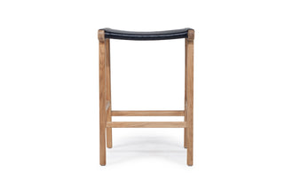 Nash Leather Saddle Stool - Black - Flat