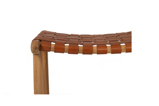 Nash Leather Saddle Stool - Woven Tan