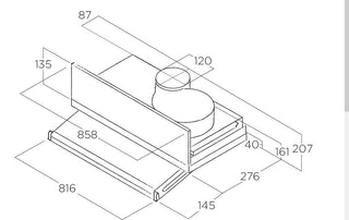 CONCEALED SLIDE OUT RANGEHOOD 90CM