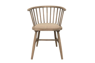 Round Curved Strip Back Elm Wood Dining Chair Natural - Preorder